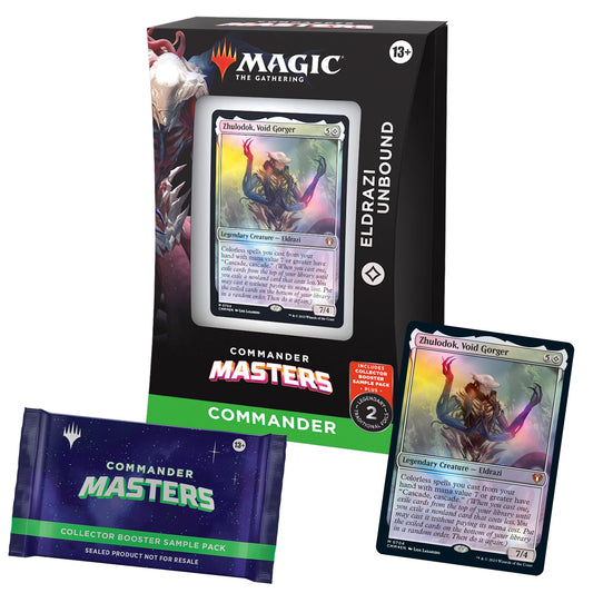 Eldrazi Unbound - Magic: The Gathering Commander Masters Commander Deck (100-Card Deck, 2-Card Collector Booster Sample Pack + Accessories)